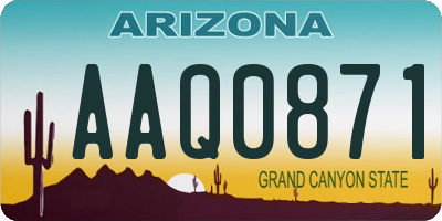 AZ license plate AAQ0871
