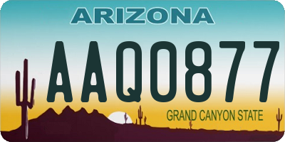 AZ license plate AAQ0877