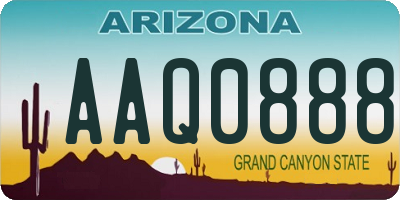AZ license plate AAQ0888