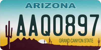 AZ license plate AAQ0897