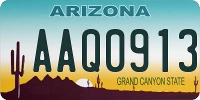 AZ license plate AAQ0913