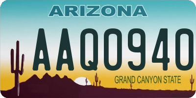 AZ license plate AAQ0940