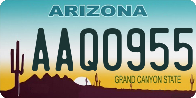 AZ license plate AAQ0955
