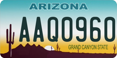 AZ license plate AAQ0960