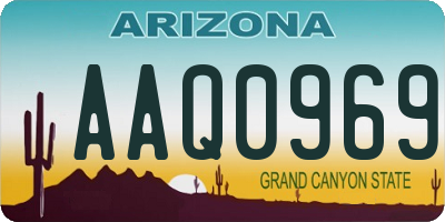 AZ license plate AAQ0969
