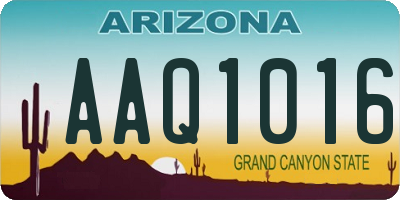 AZ license plate AAQ1016