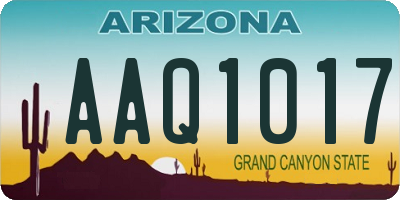 AZ license plate AAQ1017