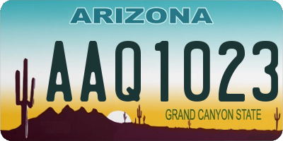 AZ license plate AAQ1023