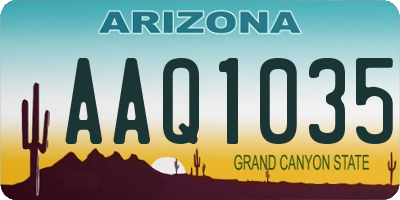 AZ license plate AAQ1035