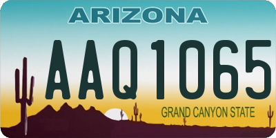 AZ license plate AAQ1065