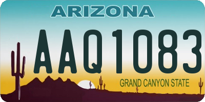 AZ license plate AAQ1083