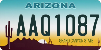 AZ license plate AAQ1087