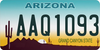 AZ license plate AAQ1093
