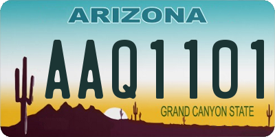 AZ license plate AAQ1101