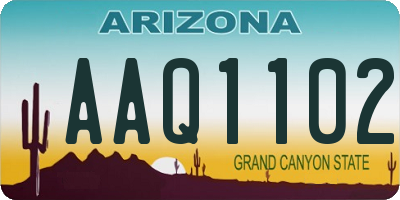 AZ license plate AAQ1102