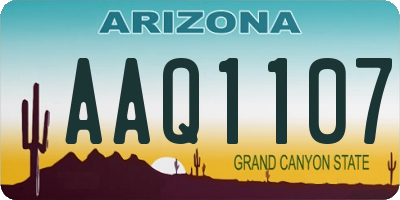 AZ license plate AAQ1107