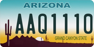 AZ license plate AAQ1110