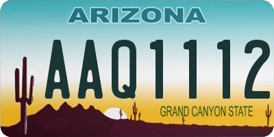 AZ license plate AAQ1112