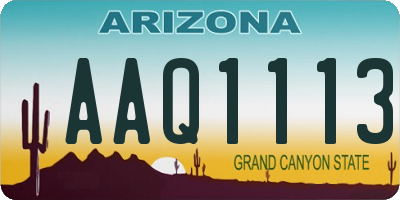 AZ license plate AAQ1113