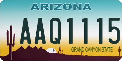 AZ license plate AAQ1115