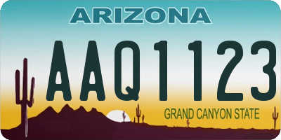 AZ license plate AAQ1123