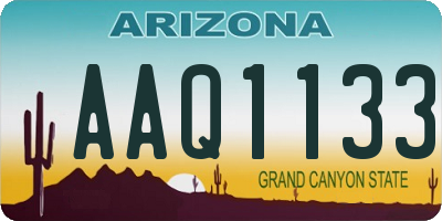 AZ license plate AAQ1133