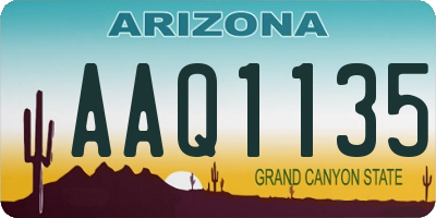 AZ license plate AAQ1135