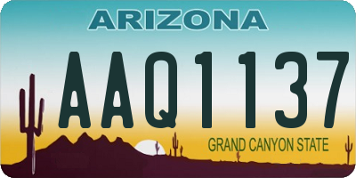 AZ license plate AAQ1137