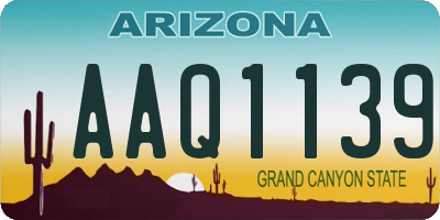 AZ license plate AAQ1139
