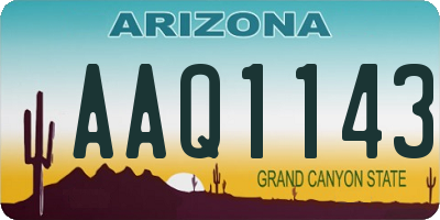 AZ license plate AAQ1143