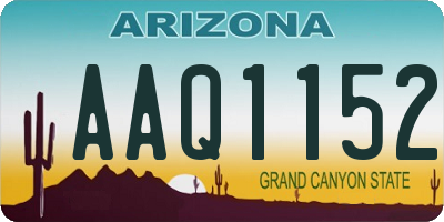 AZ license plate AAQ1152