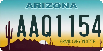 AZ license plate AAQ1154