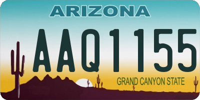 AZ license plate AAQ1155