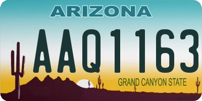 AZ license plate AAQ1163