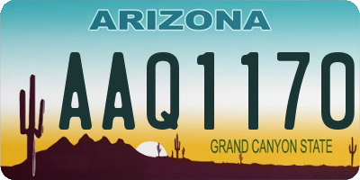 AZ license plate AAQ1170