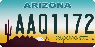 AZ license plate AAQ1172