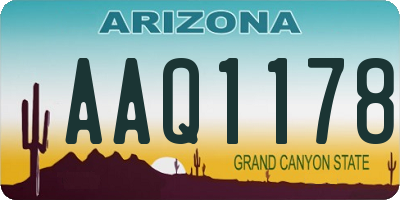 AZ license plate AAQ1178