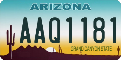 AZ license plate AAQ1181