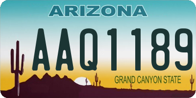 AZ license plate AAQ1189