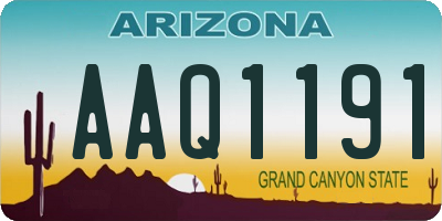 AZ license plate AAQ1191