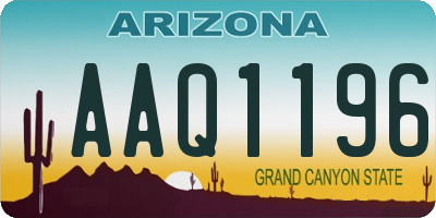 AZ license plate AAQ1196