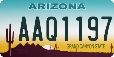 AZ license plate AAQ1197