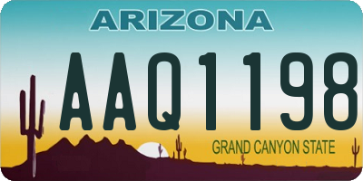 AZ license plate AAQ1198