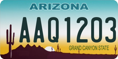 AZ license plate AAQ1203