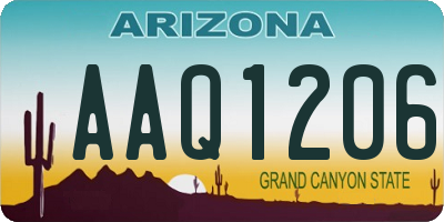 AZ license plate AAQ1206