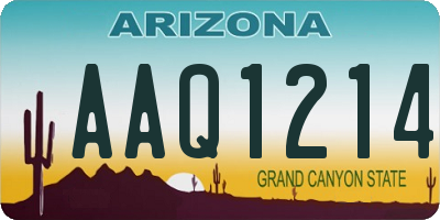 AZ license plate AAQ1214