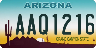 AZ license plate AAQ1216