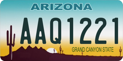 AZ license plate AAQ1221