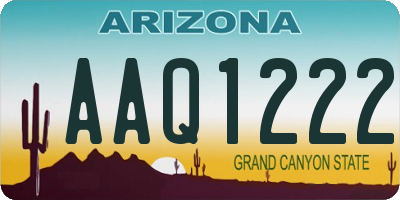 AZ license plate AAQ1222