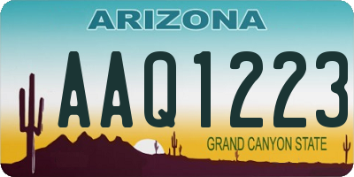 AZ license plate AAQ1223